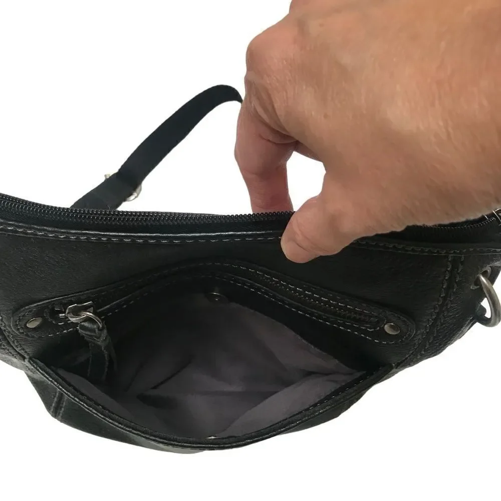 The Sak Sequoia black leather‎ hobo shoulder bag purse